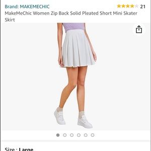 Women Zip Back Solid Pleated Short Mini Skater Skirt
( brand new in package )